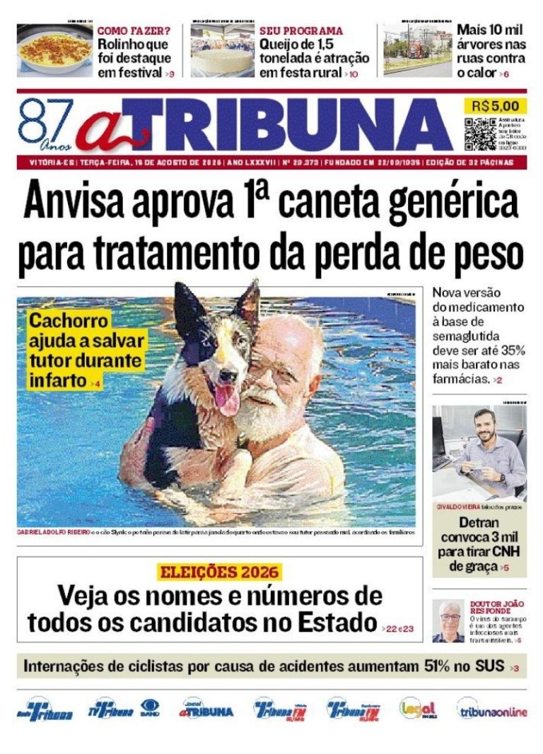 Confira os destaques do jornal A Tribuna desta terça-feira