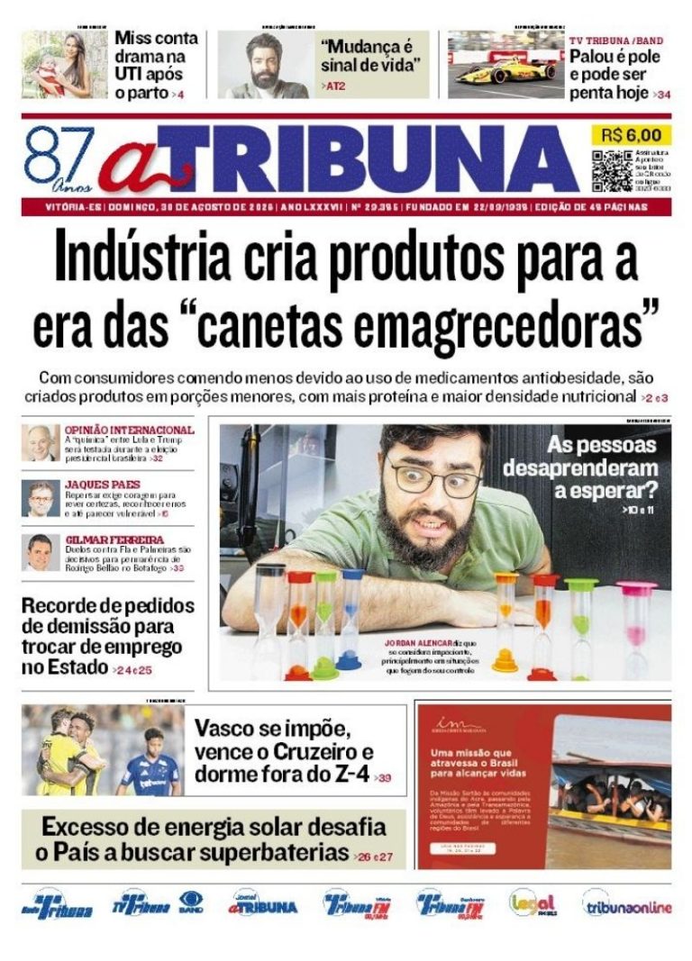 Confira os destaques do jornal A Tribuna deste domingo