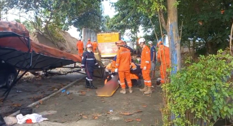 Muro desaba e deixa três pessoas feridas no Janga