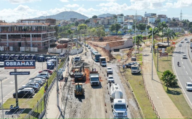 Trecho é interditado para obras de viaduto e mergulhão em Cariacica