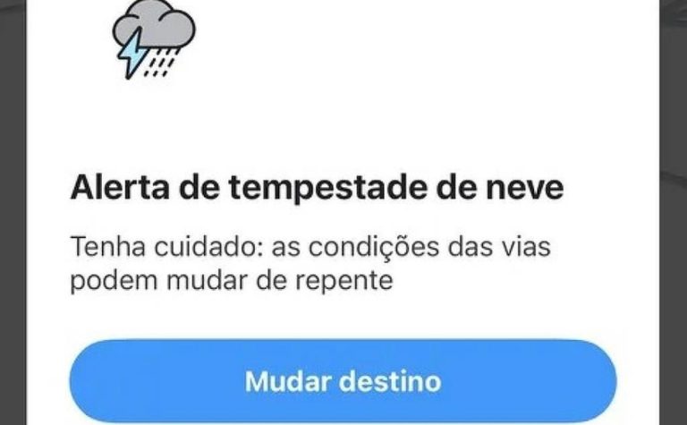 Waze exibe alerta de tempestade de neve em cidades brasileiras