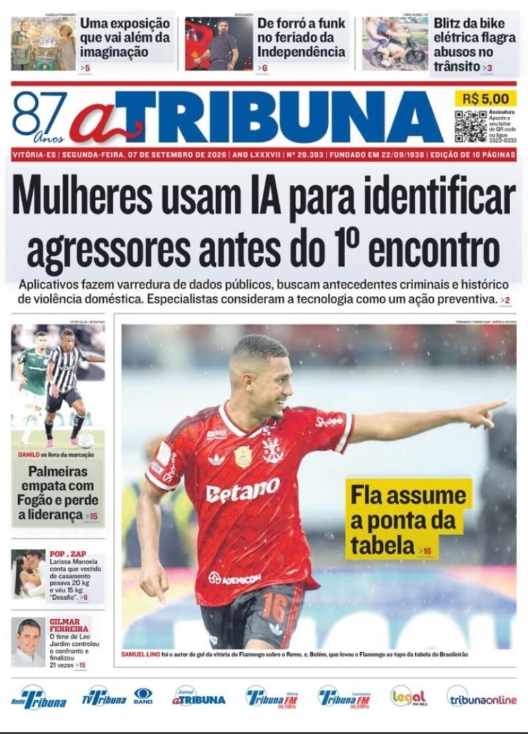 Confira os destaques do jornal A Tribuna desta segunda-feira