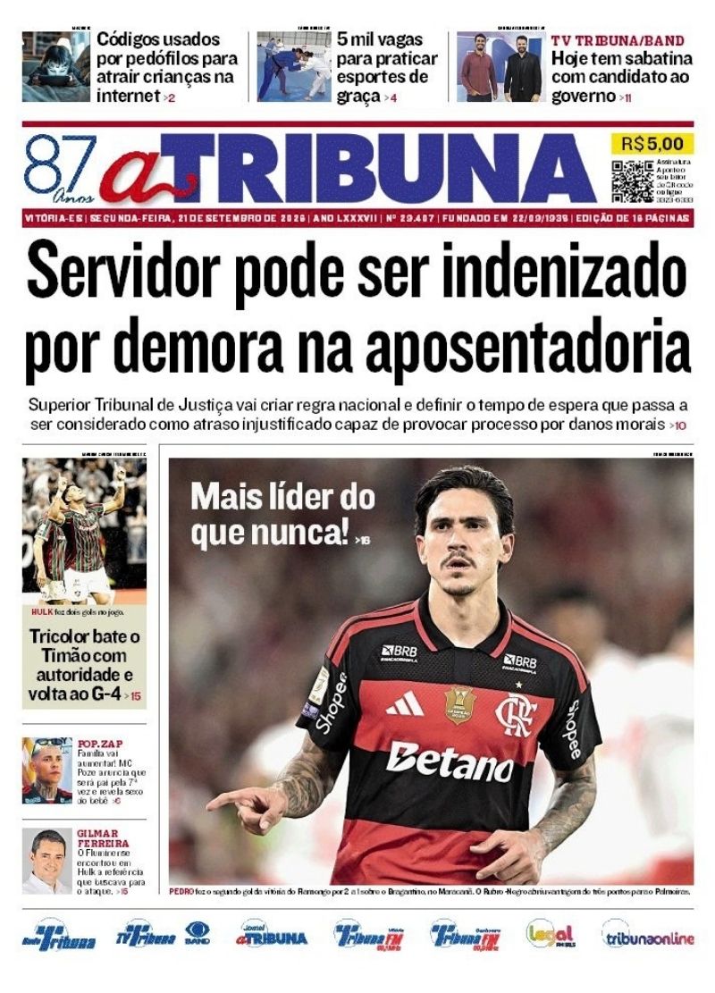 Confira os destaques do jornal A Tribuna desta segunda-feira