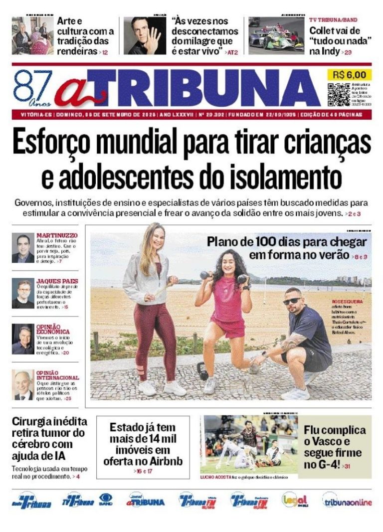 Confira os destaques do jornal A Tribuna deste domingo