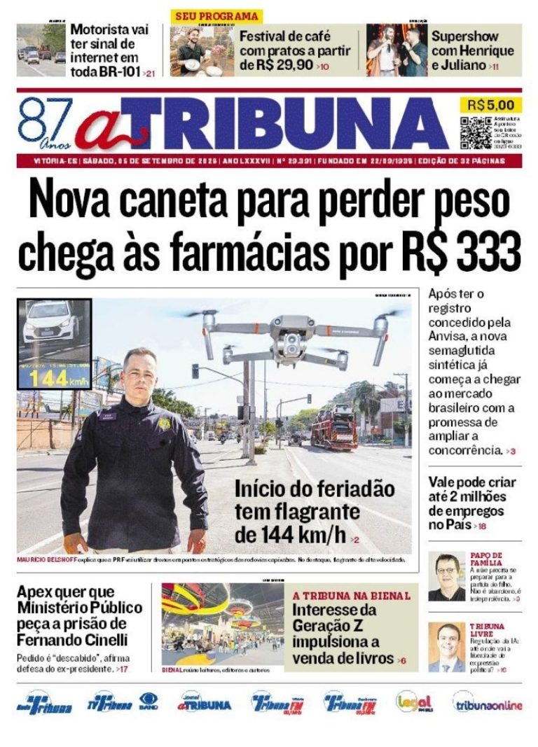 Confira os destaques do jornal A Tribuna deste sábado