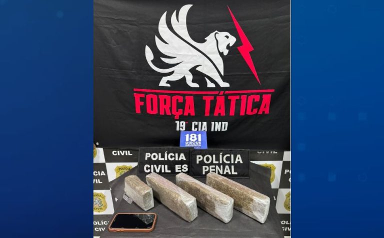 Homem é preso com 3,1 kg de maconha em Montanha, ES