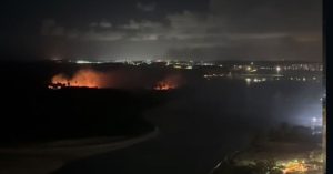 Incêndio atinge vegetação na Ilha do Amor, no Litoral Sul de Pernambuco