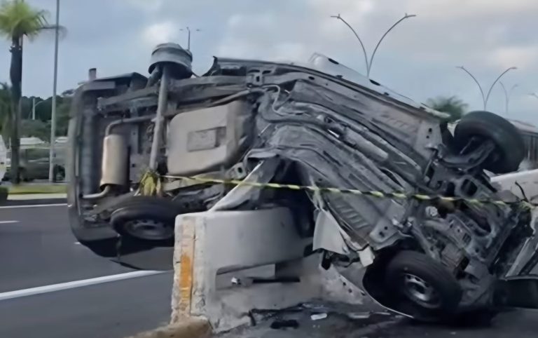 Motorista colide com mureta ao tentar fugir de assalto na Imbiribeira