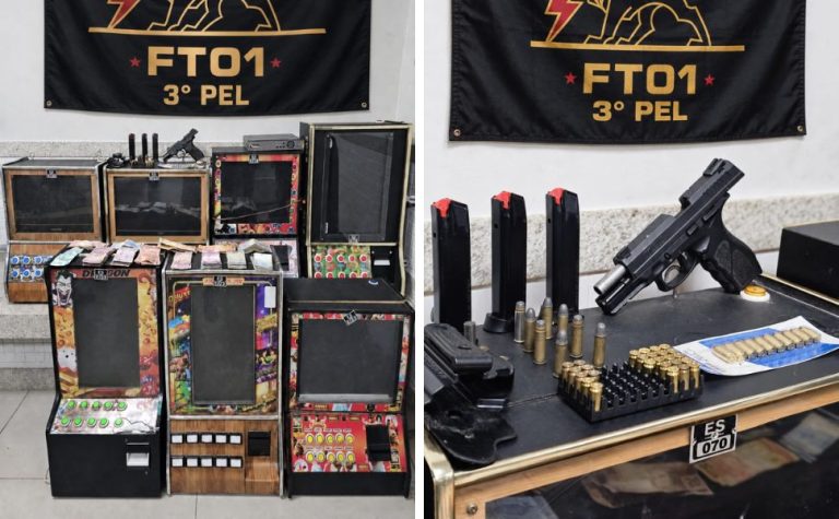 PM encontra sete máquinas caça-níqueis em casa utilizada para jogos de azar no ES