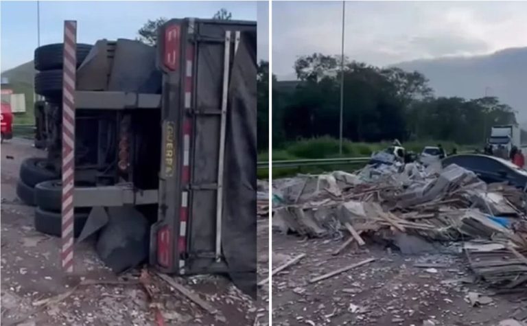 Acidente entre caminhão e carros deixa 5 mortos e 9 feridos em rodovia no RJ