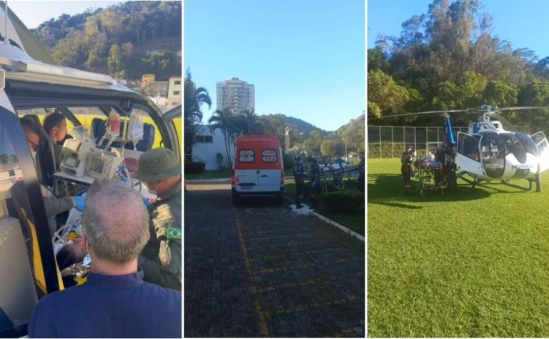 Criança de 5 anos é resgatada de helicóptero após afogamento em Santa Teresa