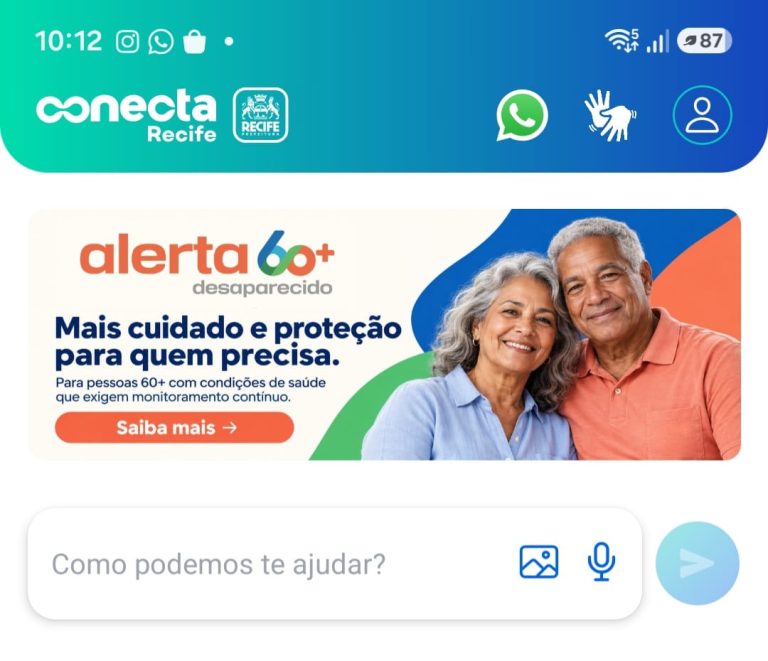 Recife lança plataforma Alerta 60+ para localizar idosos desaparecidos