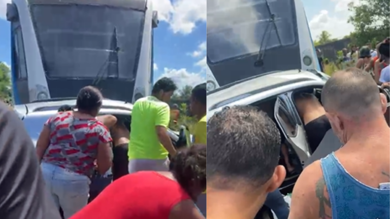 VLT atinge carro e deixa feridos em Jaboatão dos Guararapes
